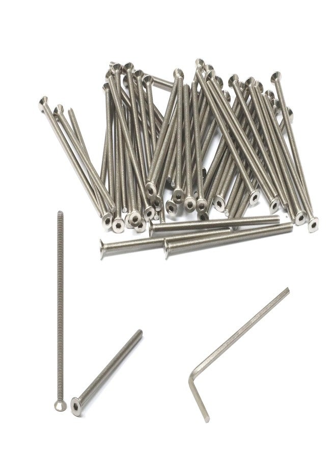 iexcell 50 Pcs M3 x 60mm Thread Pitch 0.5 mm Stainless Steel 304 Hex Socket Flat Head Cap Screws Bolts Kit - Image 1